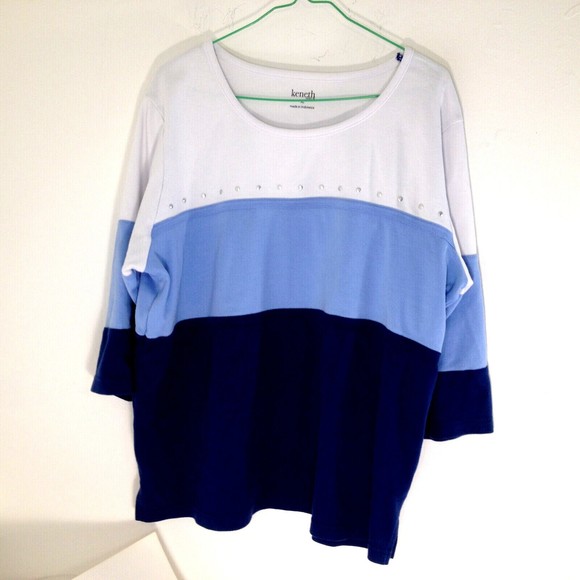 Kenneth Too! Women’s 3 Color Design Embellished Top Size XL - Picture 1 of 10